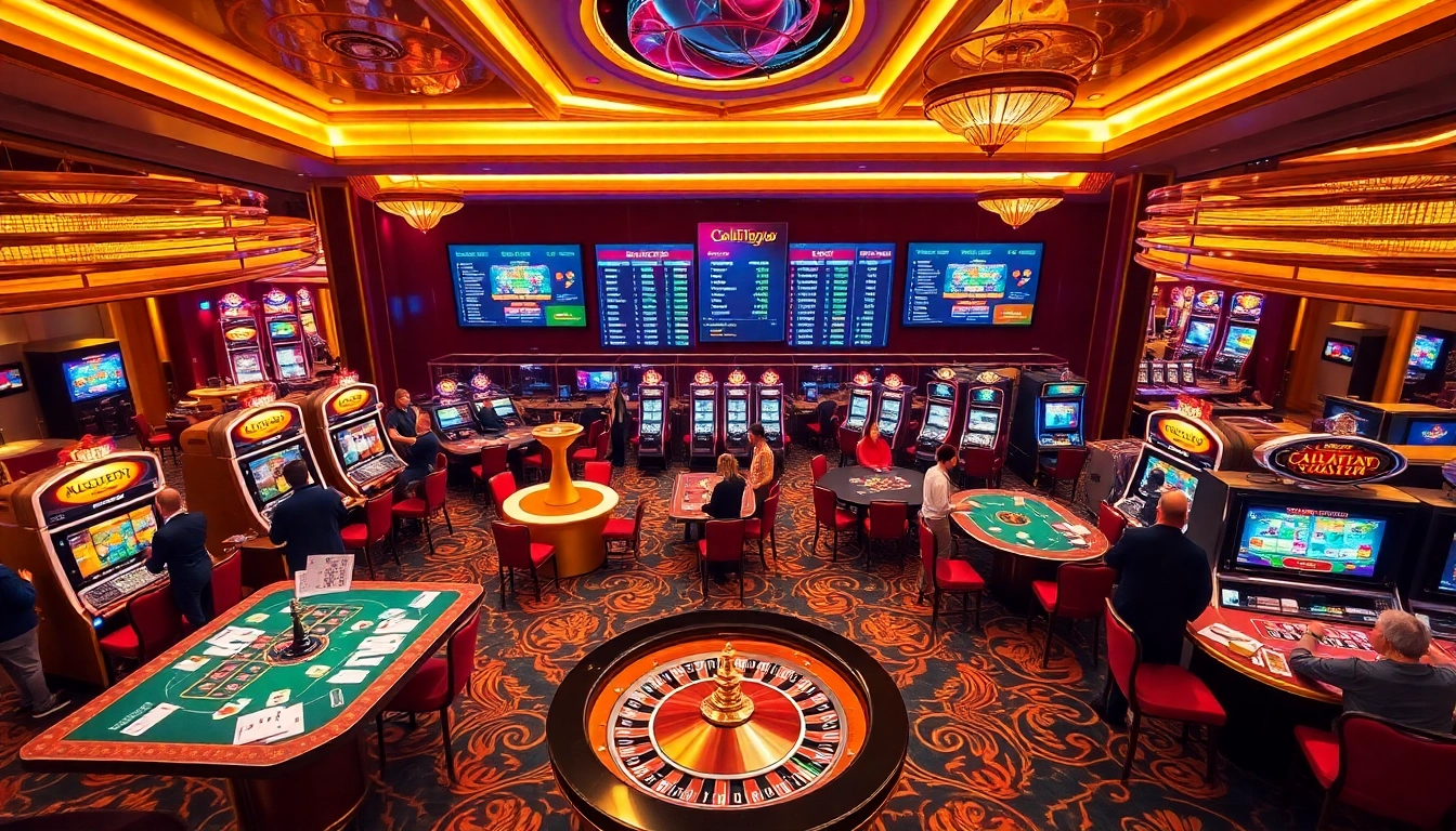 Gambling enthusiasts playing at a luxurious casino filled with excitement, showcasing betting options from https://bem88.com.