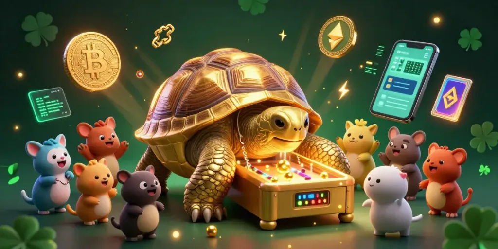 Engage with 88clb-com's vibrant gaming atmosphere, showcasing a colossal tortoise pinball machine surrounded by energized players.