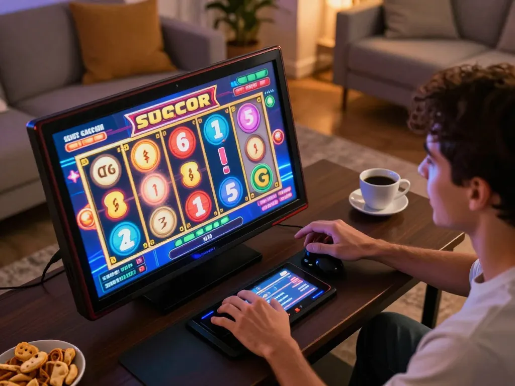 Engaging Slot Gacor gameplay on a touchscreen, showcasing vibrant graphics and player excitement.