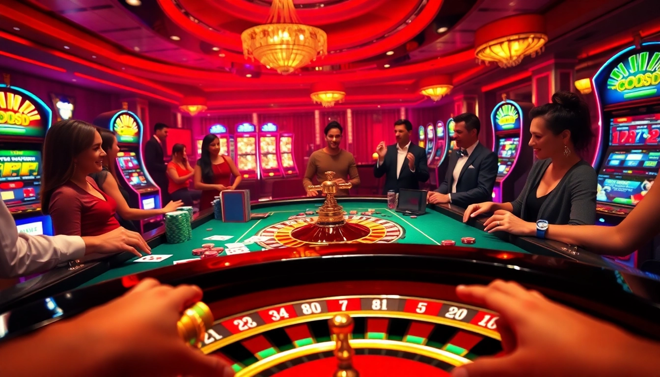 Players enjoying a thrilling roulette experience at a luxurious casino with tabet-focused betting.