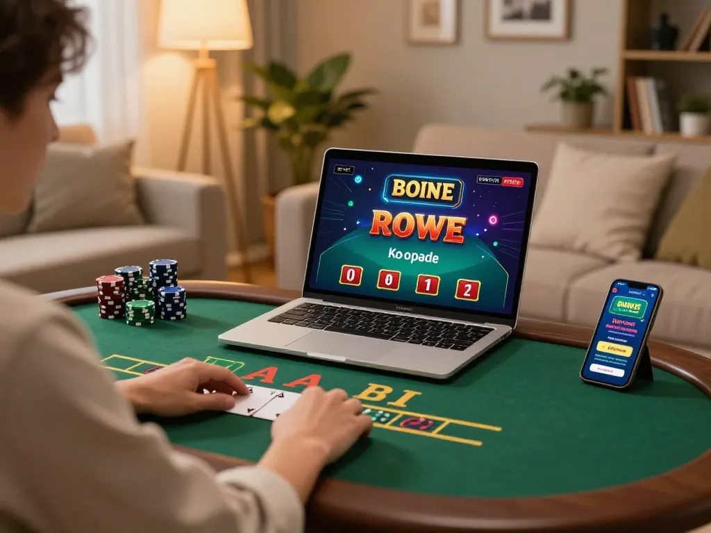 Experience NK88 live blackjack gaming at home with a laptop in a cozy setting
