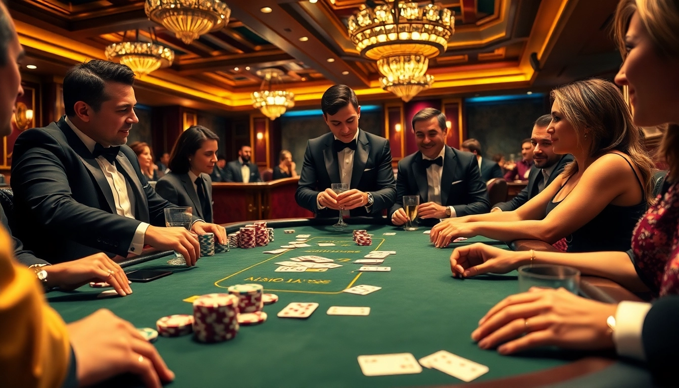 Experience thrilling poker at https://g28.wtf/ with chips and cards in a luxurious casino setting.