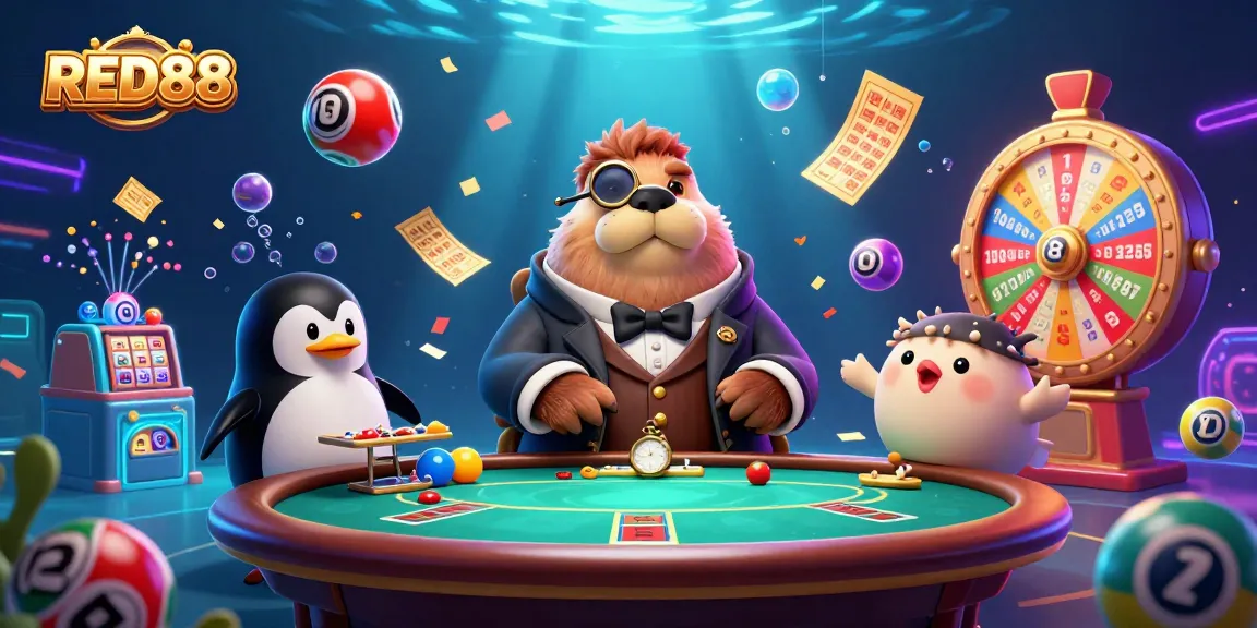 Experience thrilling wins with RED88 at an enchanting underwater casino scene.