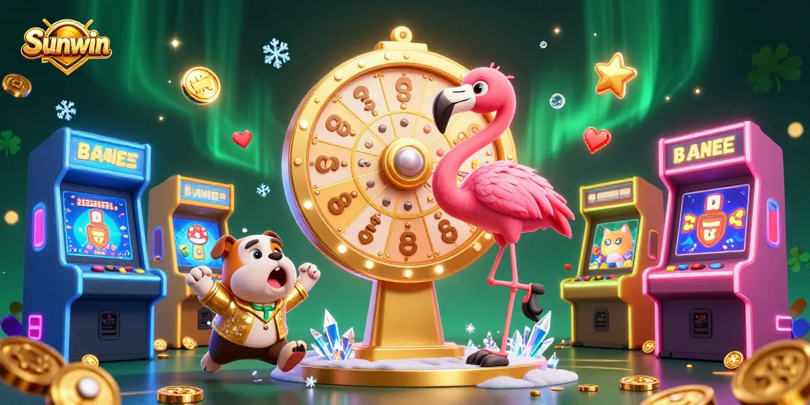 Engage with Sunwin's exciting gaming atmosphere featuring vibrant characters and animated game elements.