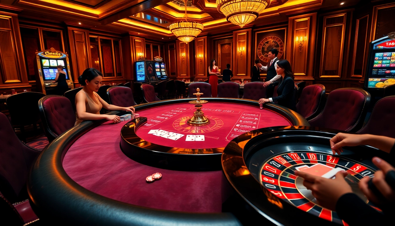 Engaging poker players in a luxurious casino setting, highlighting TG88-inspired excitement and luxury.