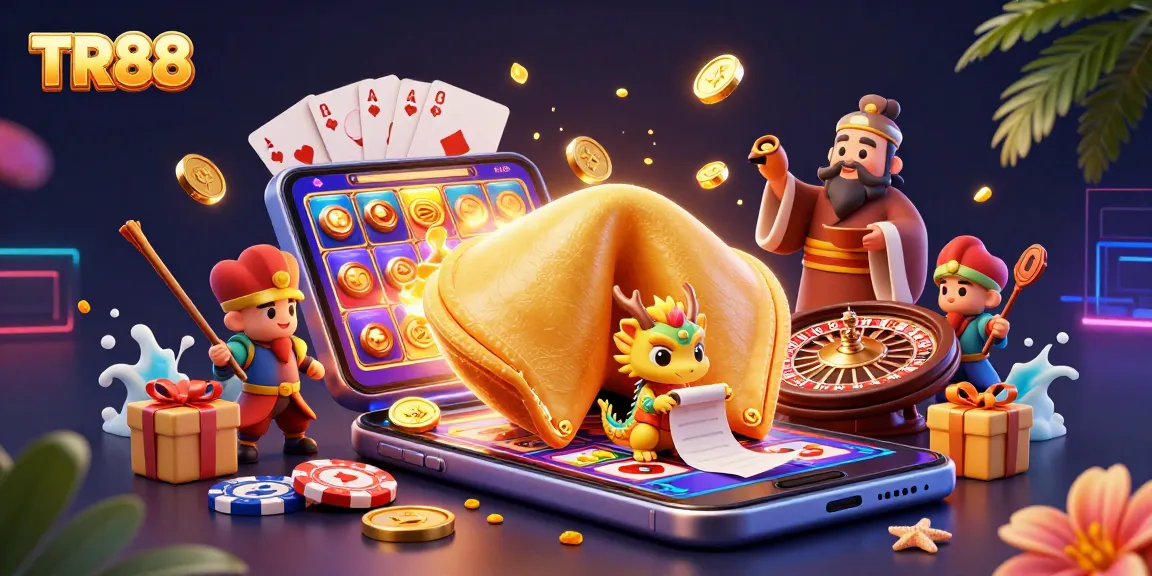 TR88: Engage in thrilling slot games with vibrant action and dynamic winning strategies illuminated in golden glory.