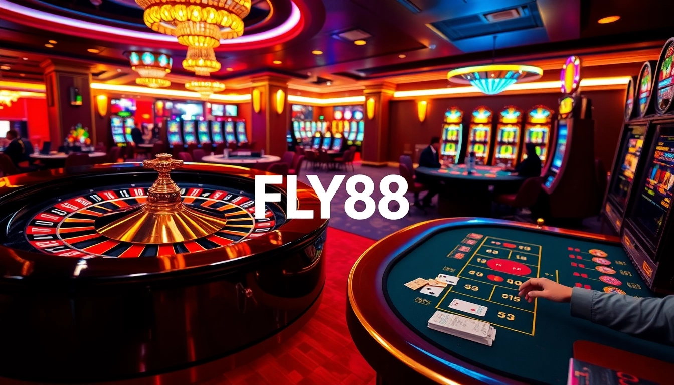 Experience high-stakes excitement at FLY88's vibrant casino featuring roulette, poker, and top-notch gaming.