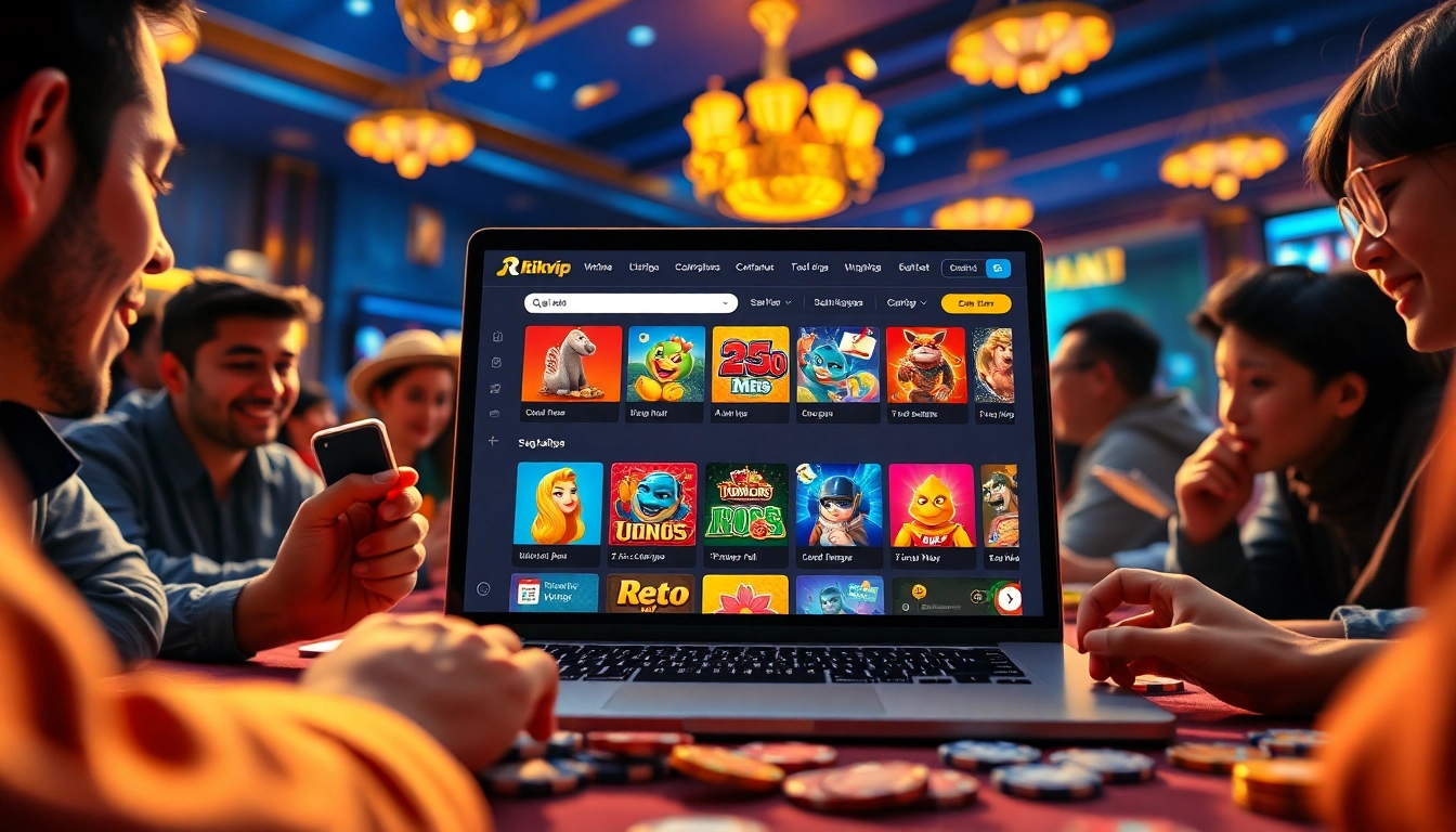 Experience the excitement of Rikvip online gaming platform with vibrant game displays and engaging players.