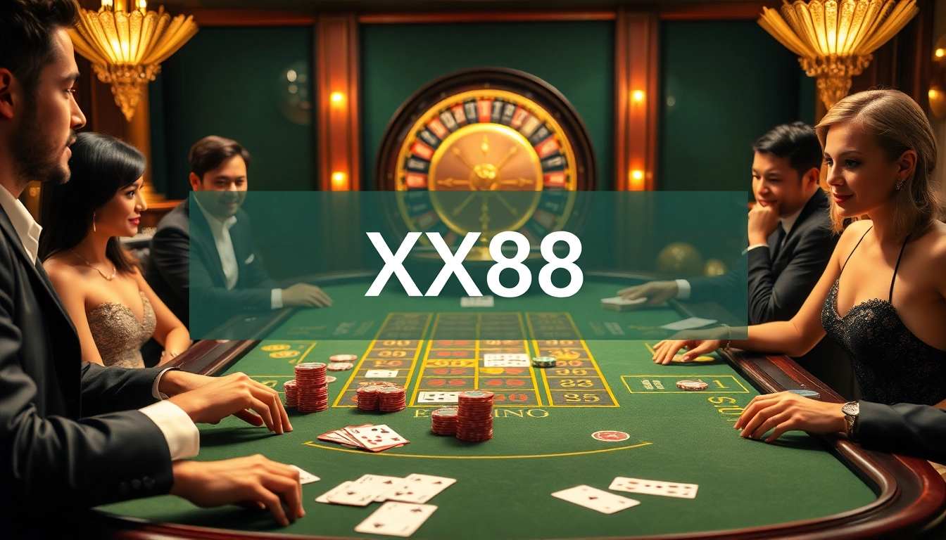 Experience Baccarat at the XX88 casino with thrilling gameplay and vibrant chips in action.