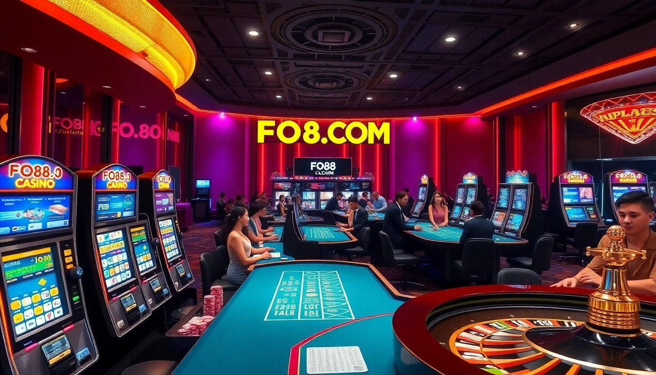 Capture the excitement of online gaming at FO88.COM with vibrant casino action and sleek design.