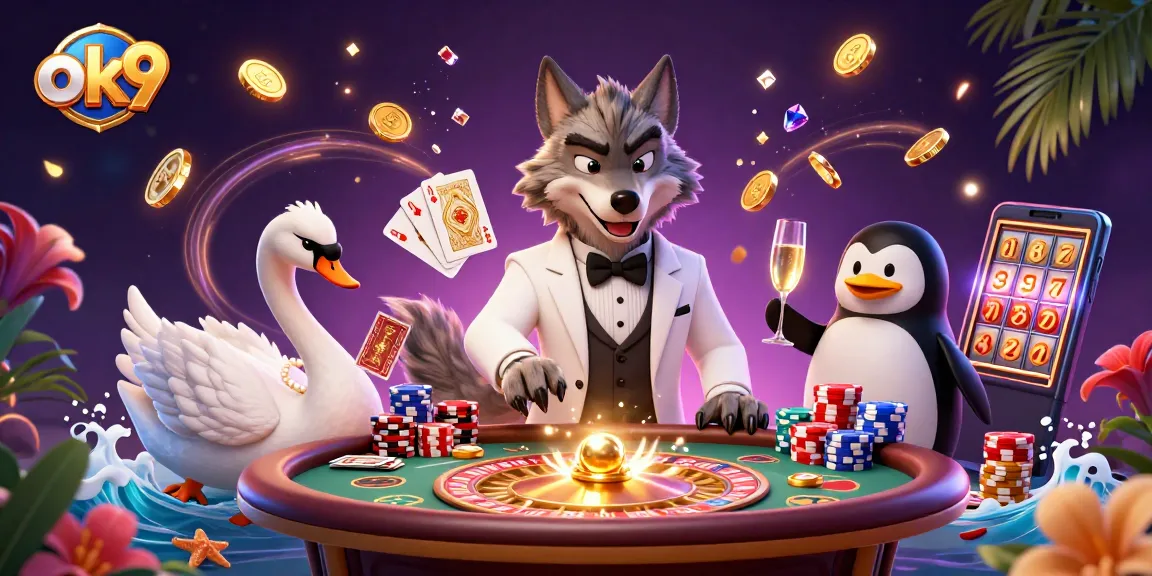 Experience exciting baccarat action with ok9's classy gaming vibe and luxury elements.
