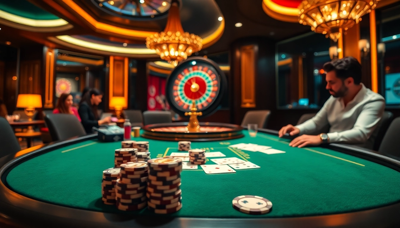 Experience thrilling gameplay at cm88.com with poker chips and cards on an elegant casino table.