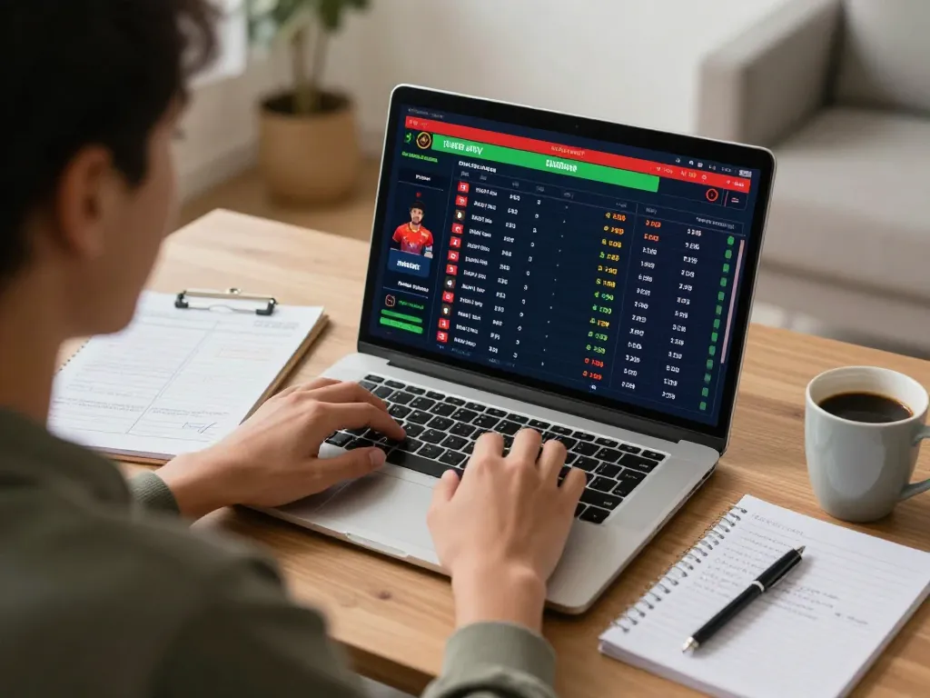 Engaging in strategic betting on ko66 while analyzing odds in a modern home office.