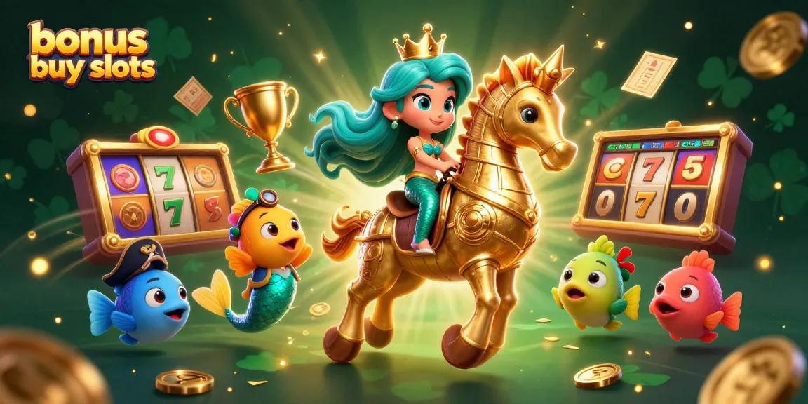 Engage with exciting bonus buy slots through this vibrant casino-inspired illustration.