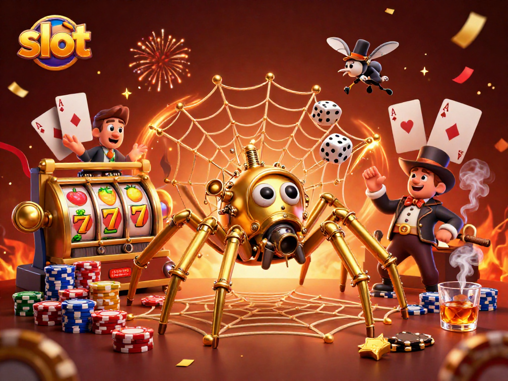 Experience the excitement of slot games with a vibrant steampunk fantasy, featuring golden elements and dynamic gameplay.