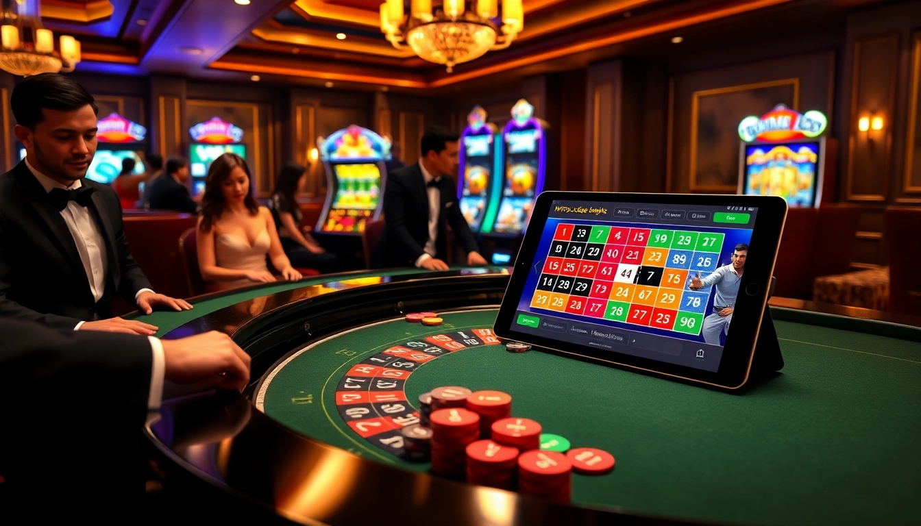 Players engaging with the roulette table at https://lc88.supply/, showcasing high-stakes gaming excitement.