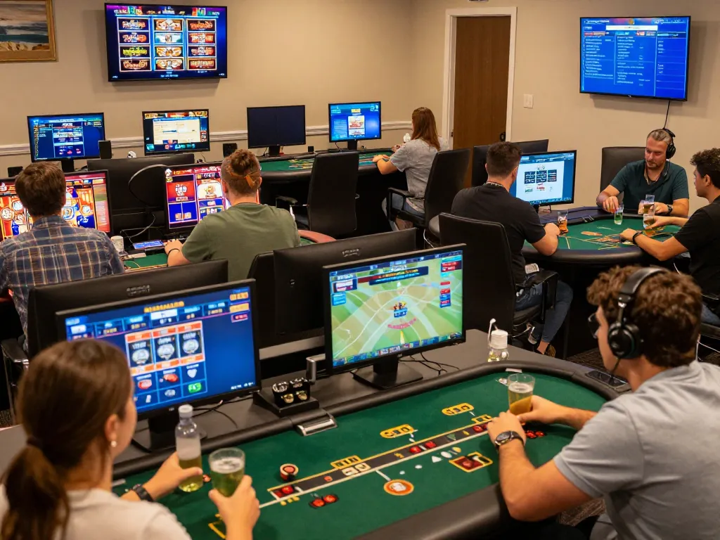 Players engaging in dynamic online gaming activities on s666 with vibrant interfaces and responsible atmosphere.