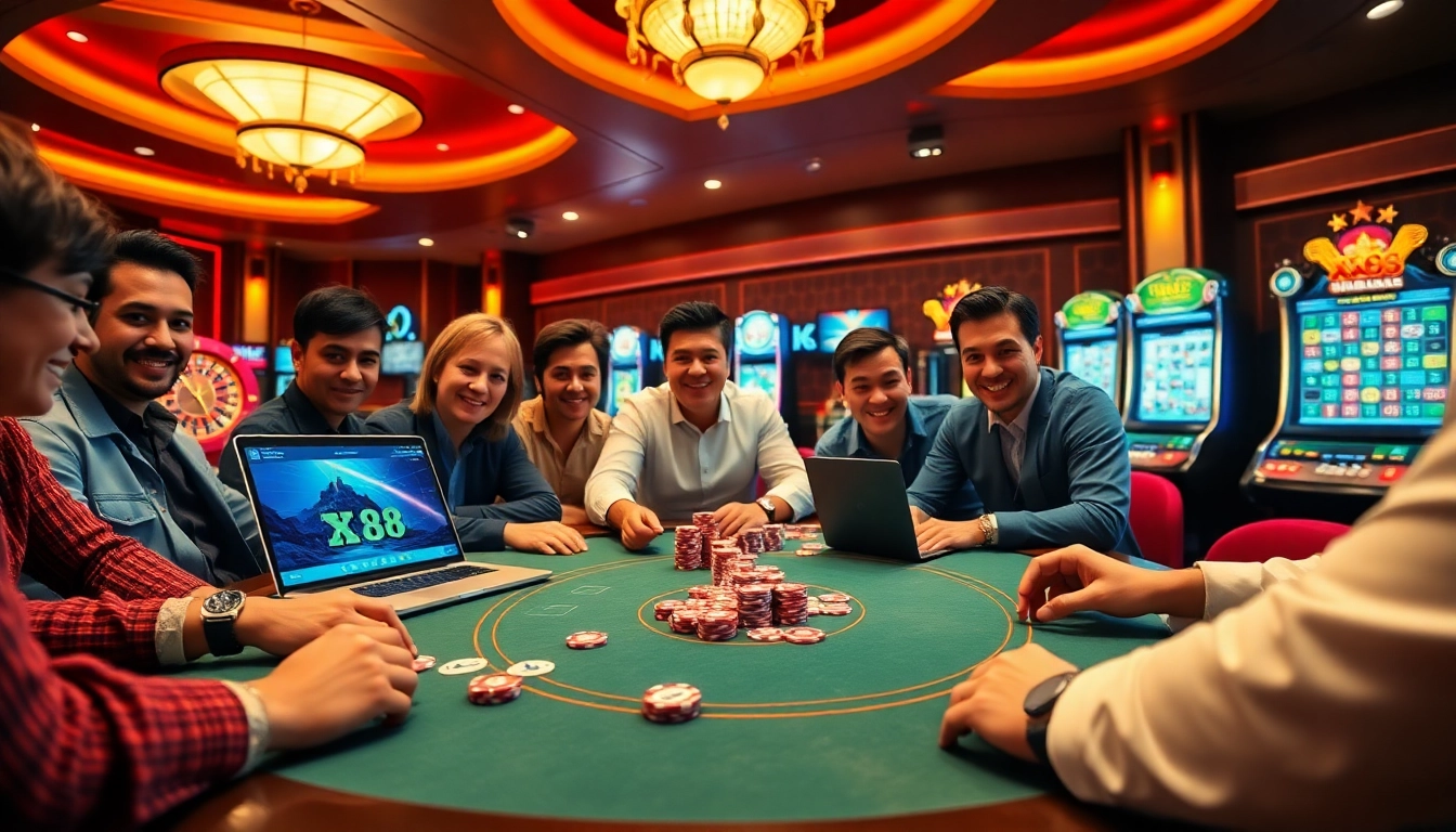 Experience high-stakes gambling at XX88 with vibrant poker tables and thrilling gameplay.