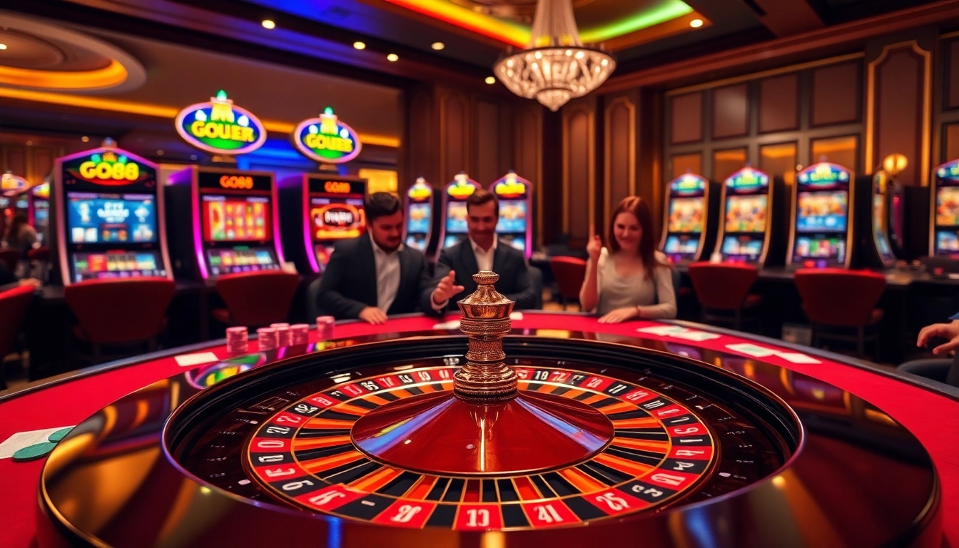 Go88 casino scene featuring lively roulette table with colorful chips and engaged players
