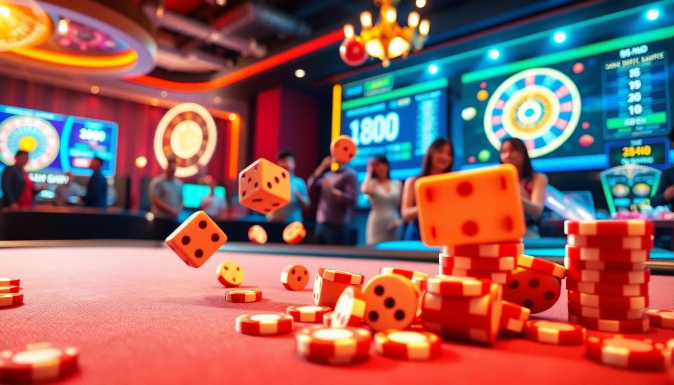 Players enjoying the thrilling 888VND game experience at a luxurious online casino.