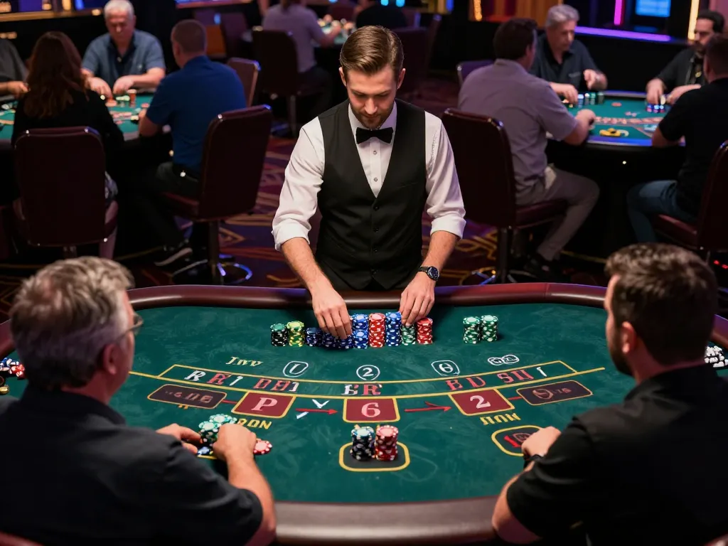 Players engage in strategic blackjack gameplay at LLWIN's vibrant live casino