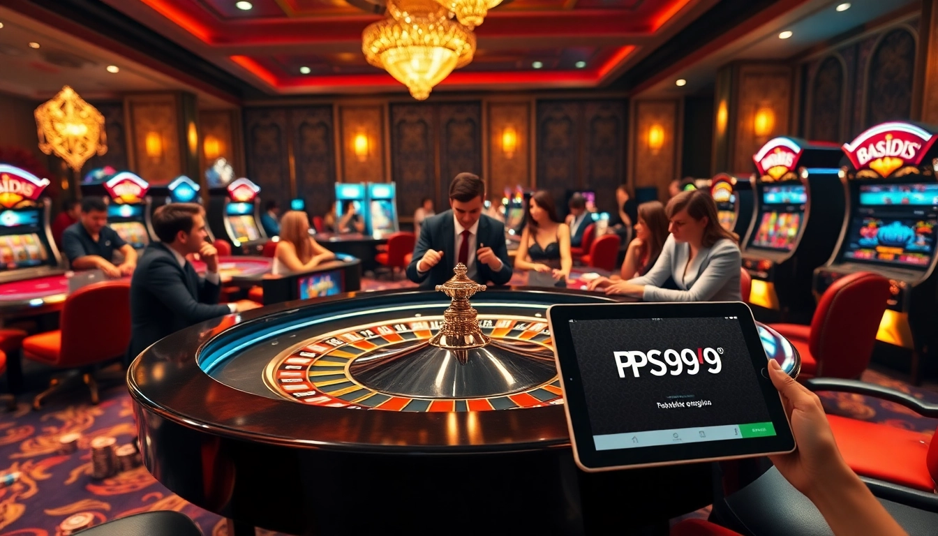 Players enjoy online gaming experiences on https://ps99seo.com/ with roulette and cards in a vibrant casino atmosphere.