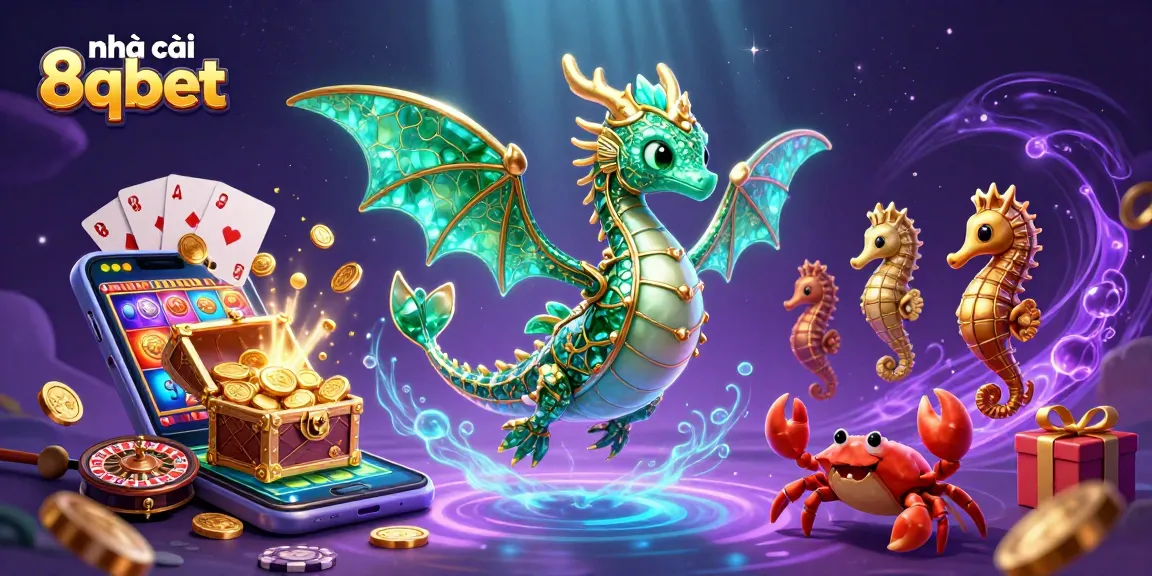 Engage in thrilling gameplay with nhà cái 8qbet, featuring a treasure chest and vibrant slot action.