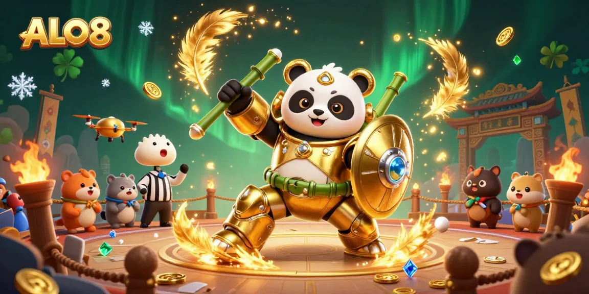 Experience thrilling ALO8 gaming in a vibrant arena filled with golden coins and action-packed gameplay.