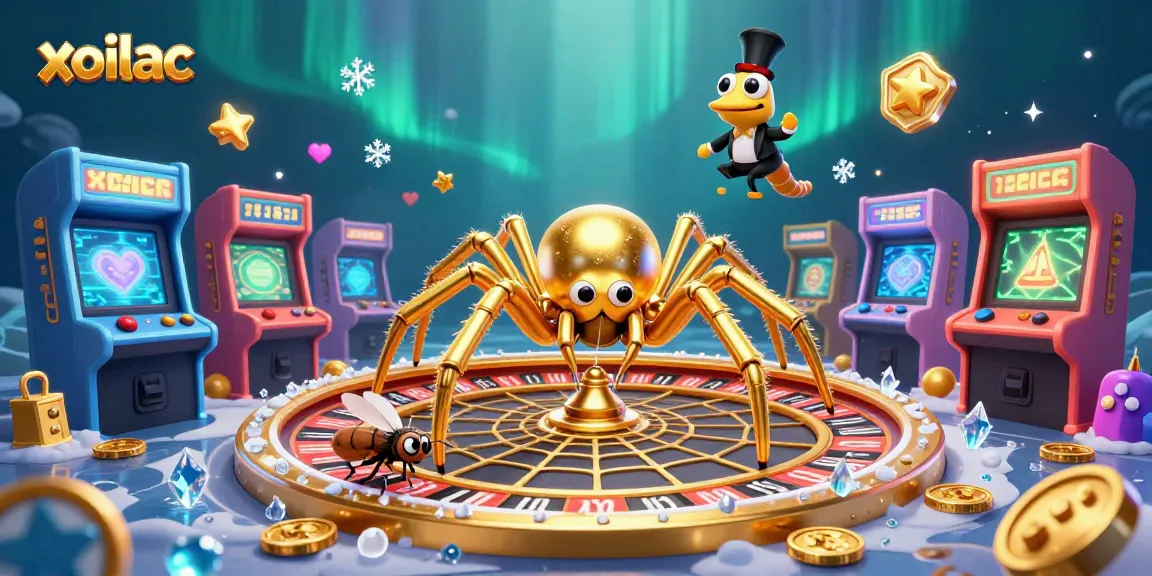 Spin the roulette web on XOILAC with vibrant gaming elements and a nervous fly betting.