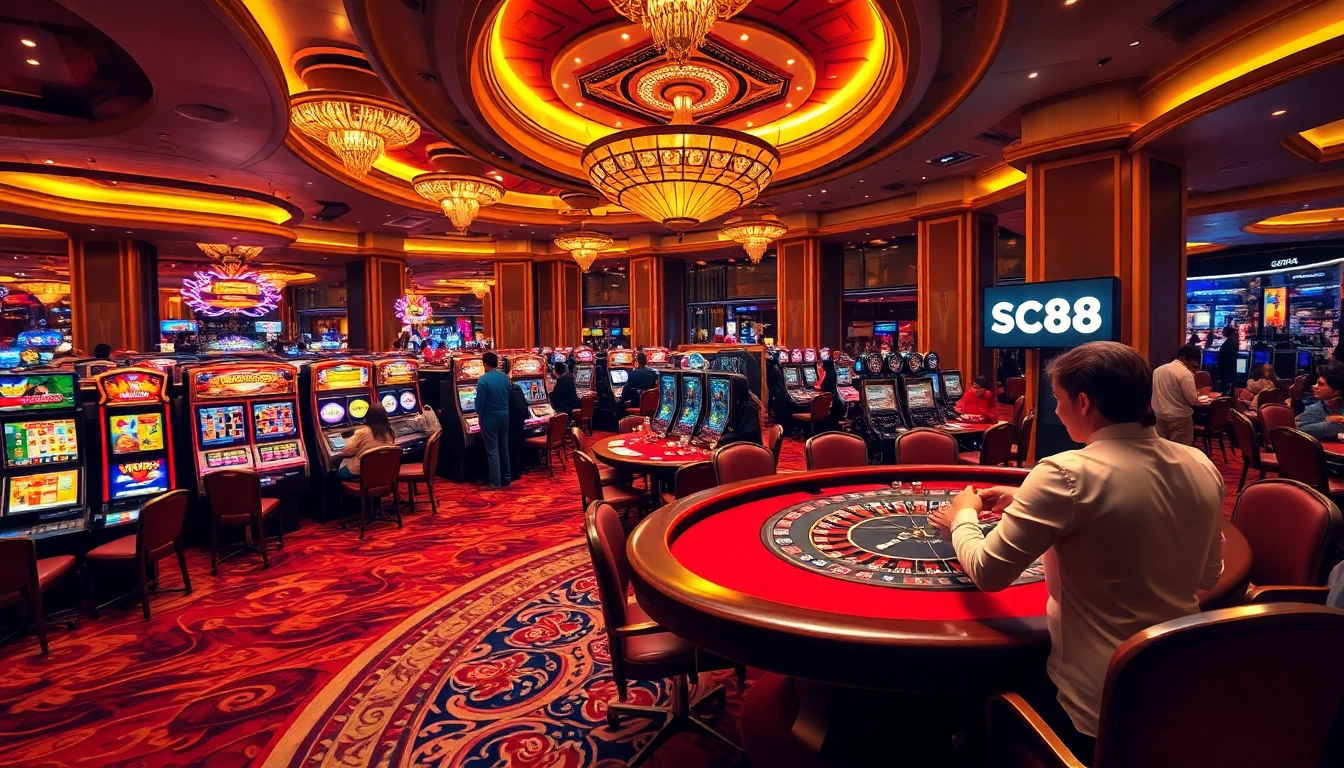 Experience the thrill of SC88 casino gaming with vibrant tables and bustling players.