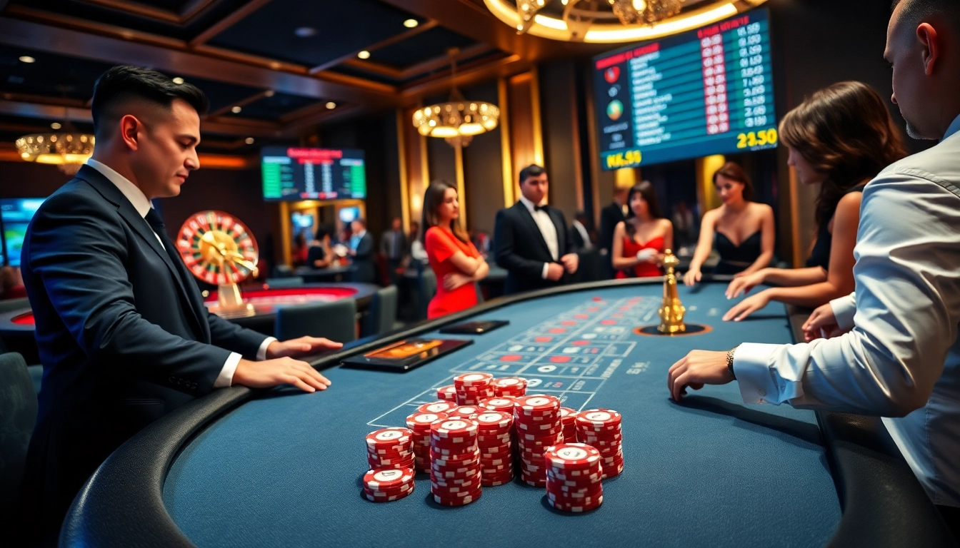 Experience the thrill of KK55 with high-stakes betting at a luxurious casino table.