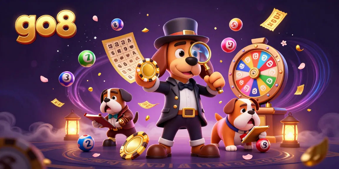Experience go8 excitement with a detective duo uncovering golden poker clues in a vibrant casino scene.