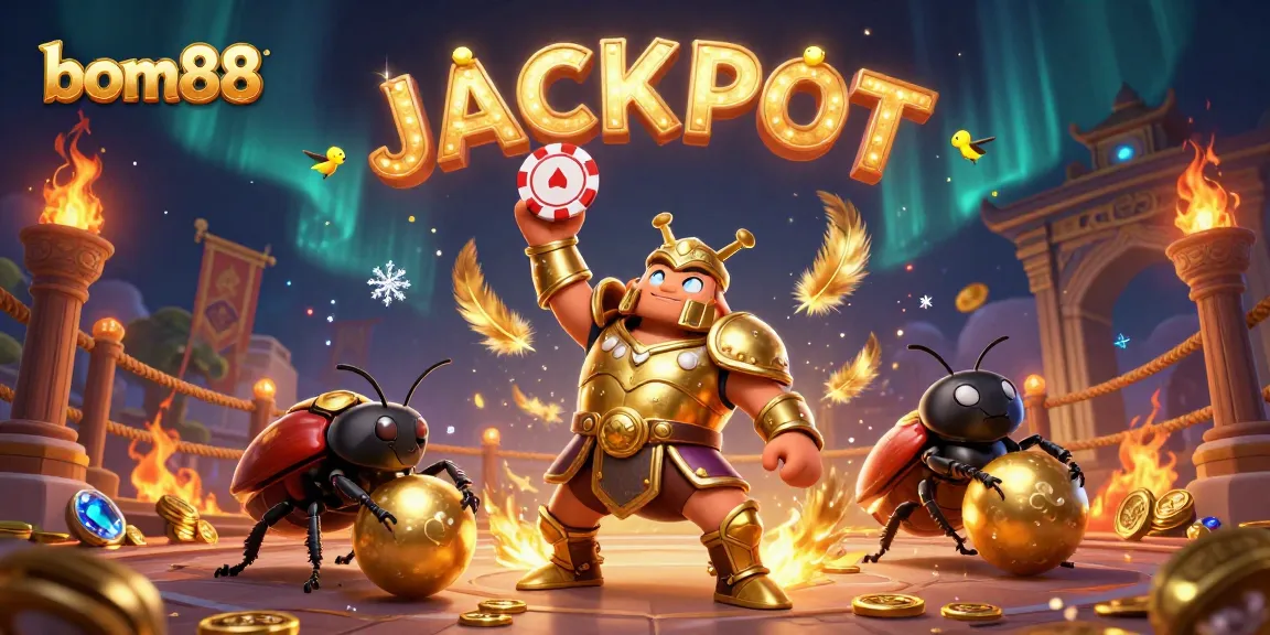 Play and win at bom88 with an extraordinary 3D illustration of victory and excitement in gambling.