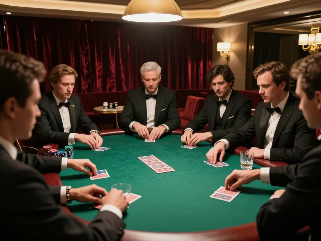 Participants strategizing at high-stakes poker game, showcasing sc888 gambling dynamics.