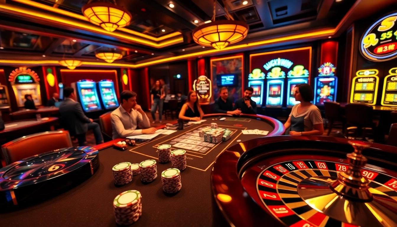 Engage in thrilling Luckywin tài xỉu md5 action at a luxurious casino table with eager players.