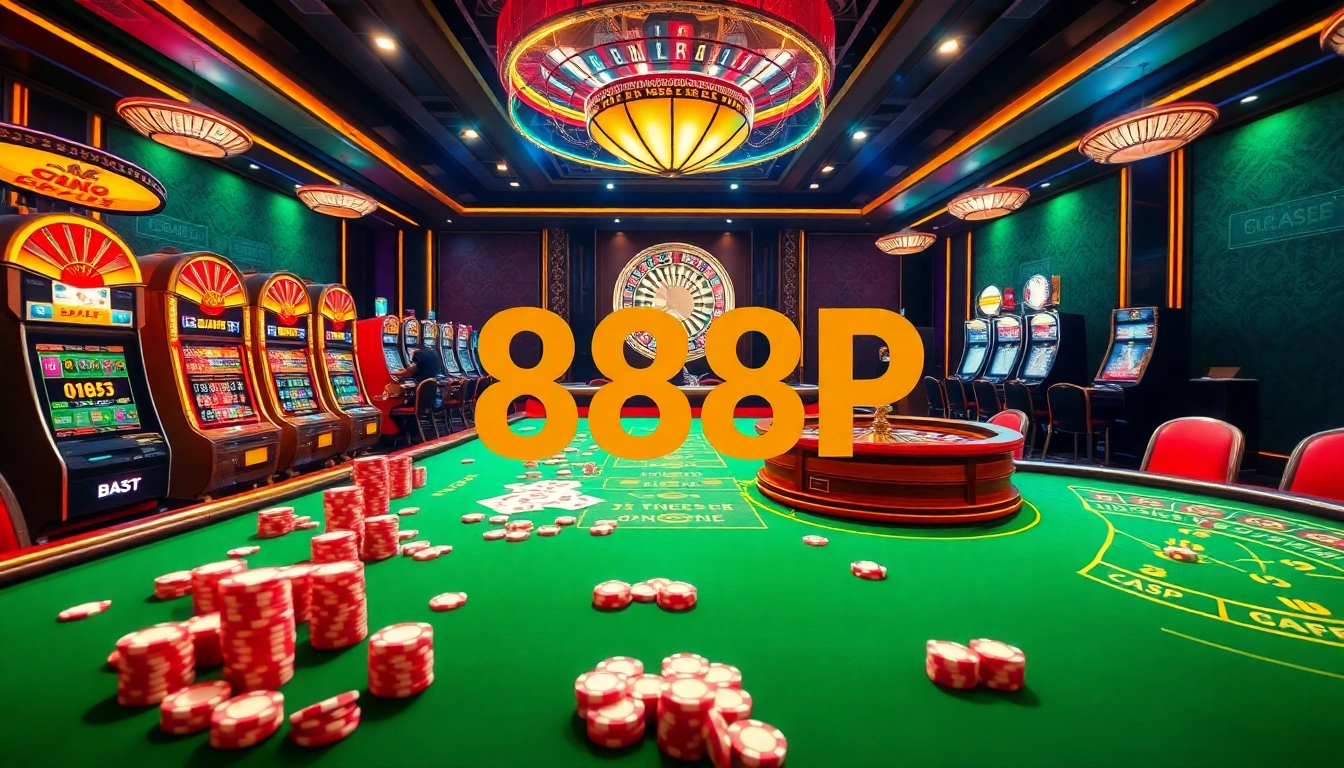Experience excitement at 888P casino with vibrant game tables and lively players.