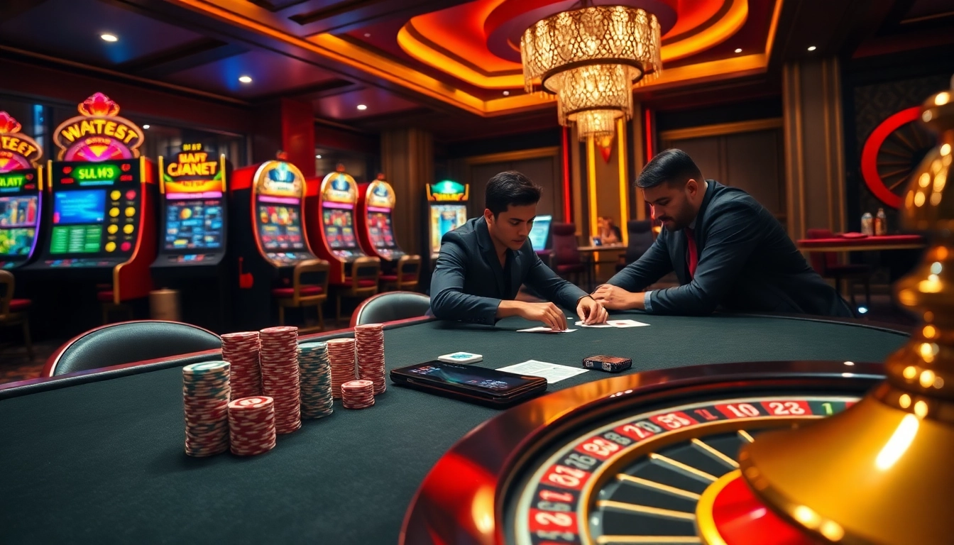 Engage in thrilling casino experiences at CM88 with vibrant gaming tables and exciting players.