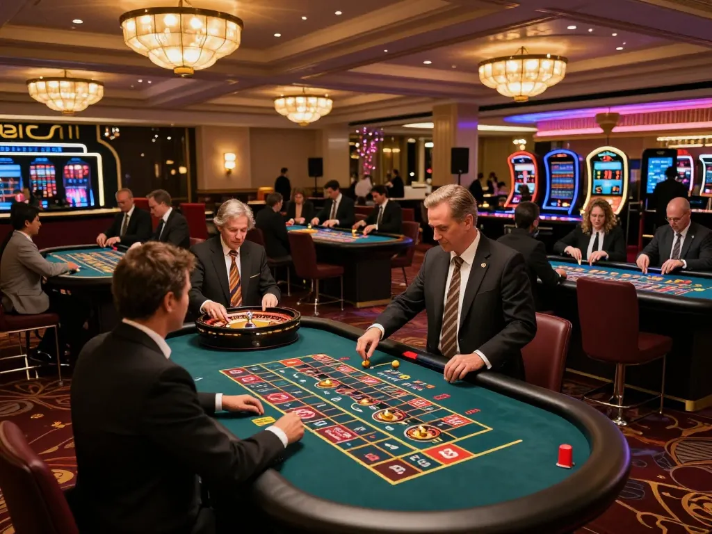 Players enjoying an exciting round at sam86 casino roulette table, creating thrilling moments