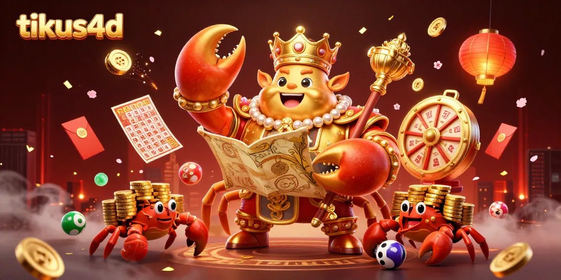 Engage with the tikus4d lottery scene featuring the golden crab emperor and lucky gaming elements.