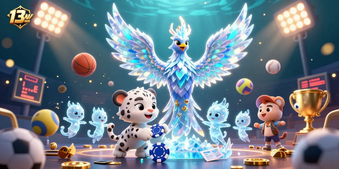 Engage with 13WIN's thrilling casino experience featuring dynamic characters and vibrant sports elements.
