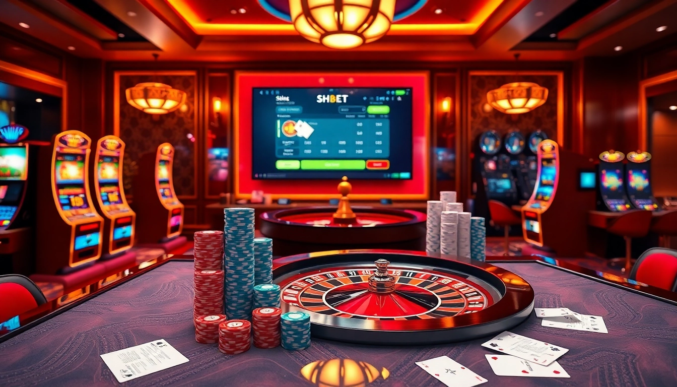 Engaging image showcasing nạp tiền SHBET options with vibrant casino elements and online gaming atmosphere.