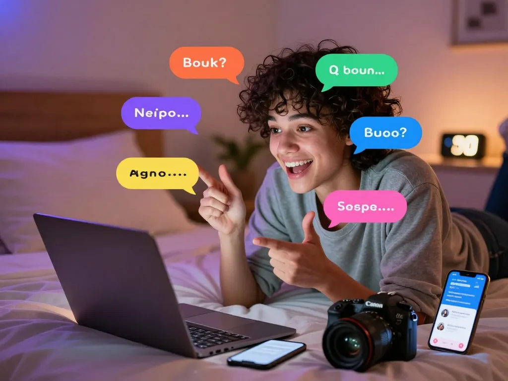 Engaging ai sex chat conversation happening in cozy bedroom.