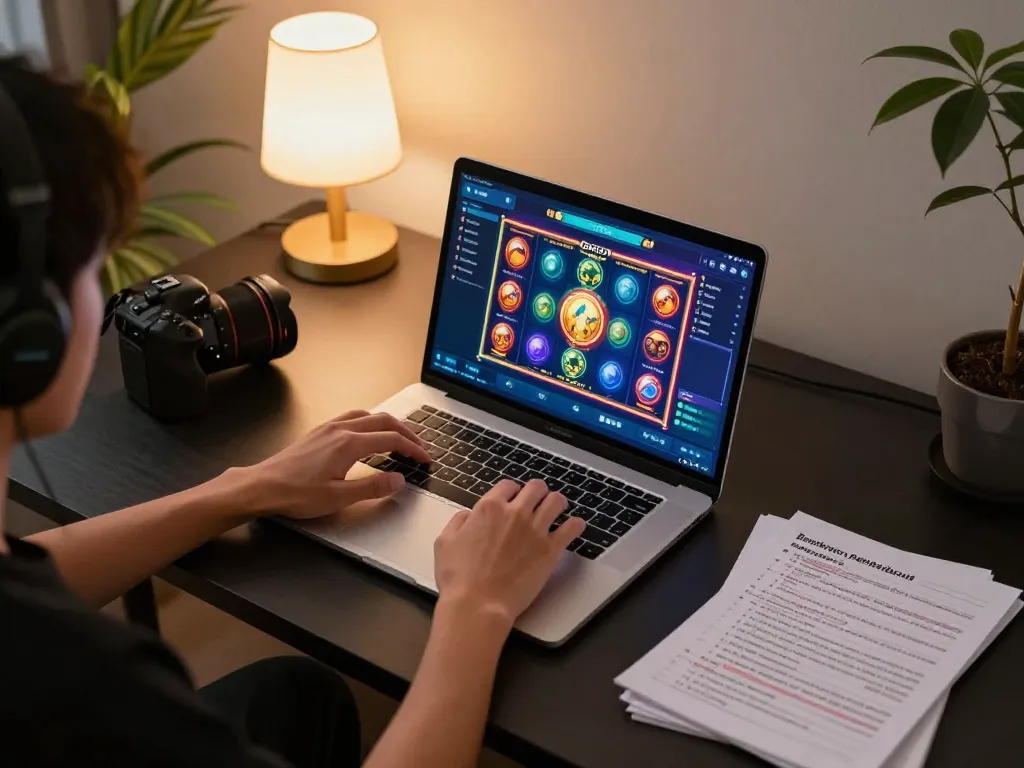 Permainan slot gacor online yang menarik, menangkap momen strategis dan visual yang cerah.