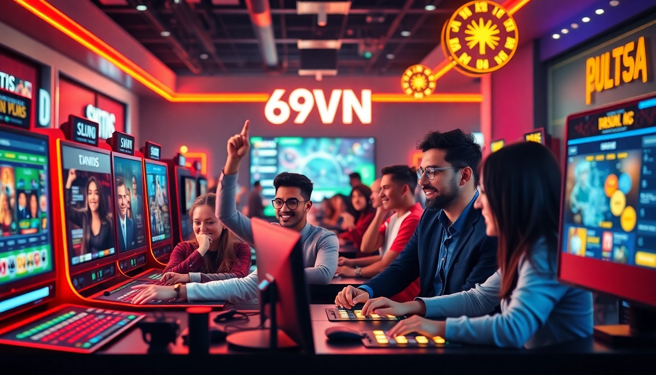 Exciting scene at Trang chủ 69VN showcasing diverse players in engaging online games.