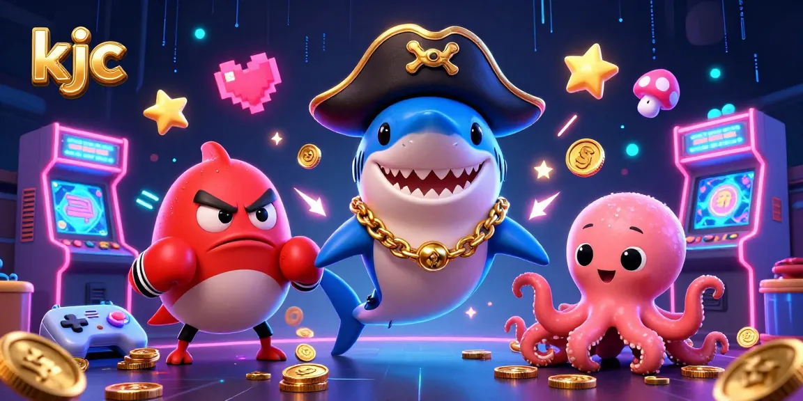 Engage with the exciting gaming world at KJC, featuring vibrant characters in a dynamic casino setting.