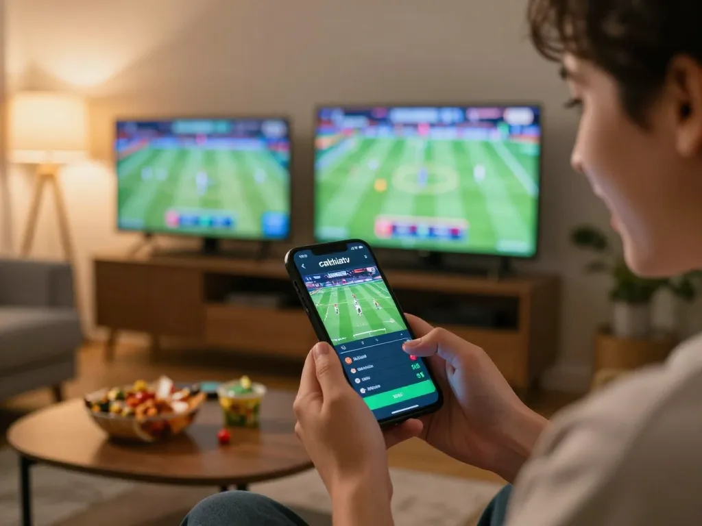 Betting on cakhiatv through a mobile app while enjoying a sports game at home
