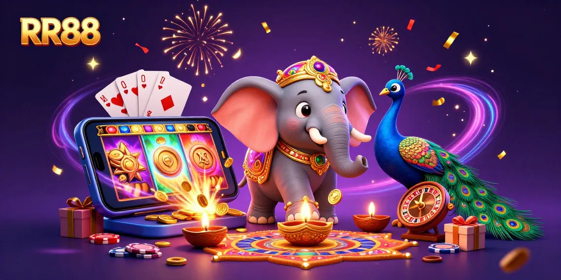 Win big at RR88 with vibrant casino visuals featuring slots, cards, and lucky symbols.