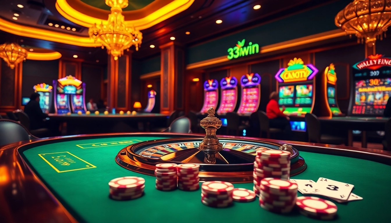 Experience the thrill of winning at 33Win through vibrant casino games and poker tables.