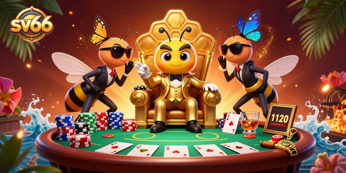 Join the excitement at sv66 with a vibrant illustration of a lively poker scene.