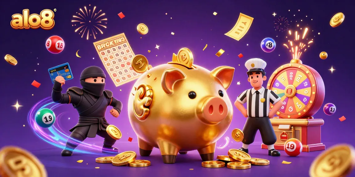 Experience thrilling lottery action with alo8's vibrant characters and casino elements bursting with energy.